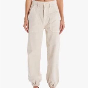 MOTHER Denim The Wrapper Patch Springy Ankle Jeans in Chalk Tapioca - Sz 30